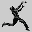 © MD. MIZANUR - cricket player silhouette vector design art and illustration