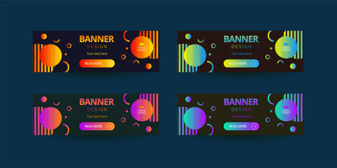 Abstract banner design set.