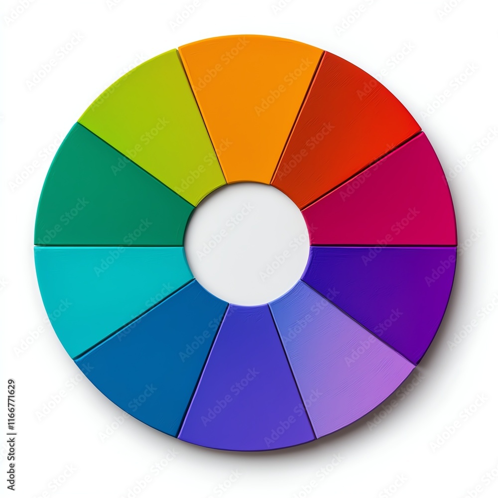 A colorful color wheel displaying a spectrum of hues, arranged in a ...