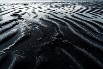 closeup of ripples on a beach, north china.