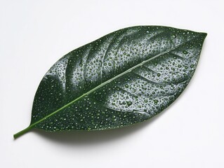 Poster - Green Leaf with Water Droplets