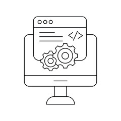 Software line icon with white background vector stock illustration