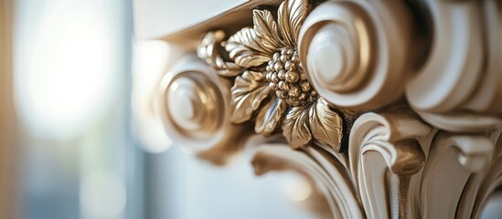 Sticker - Elegant close-up of a decorative ornament showcasing craftsmanship in a sophisticated living space interior design