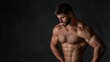 © mila103 - A man with a muscular body is standing in front of a dark background