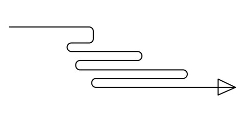 Arrow Symbol Continuous Line Icon, Arrow pointing right, continuous one line drawing vector. Single line Arrow pointing right, vector background. Arrow pointing right, icon. Continuous outline pro. 