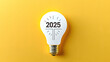 © 用脚 开门 - Light bulb representing the year 2025.