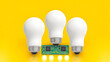 © 用脚 开门 - Three light bulbs and a circuit board