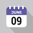 © MdRaju - 9 june calendar icon vector date graphic design