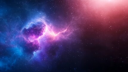 a purple and blue nebula with stars in the background