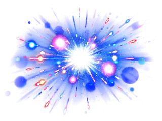 Wall Mural - Sparkling light blue pink energy glitter firework stardust ballet dance of light and color in the cosmos