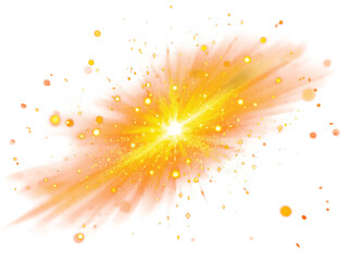 Wall Mural - Sparkling gold orange light energy glitter firework the dance of the stars symphony of color and movement