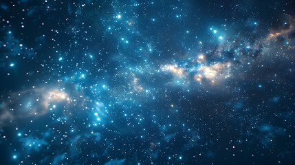 Wall Mural - cosmic sky full of stars space , science nebula milky way blue infinity earth solar
