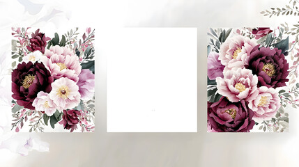 Canvas Print - Elegant floral design featuring peonies.