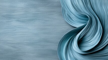 Wall Mural - A close up of a blue fabric with a wavy pattern