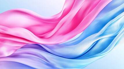 Poster - A pink and blue abstract background with wavy lines