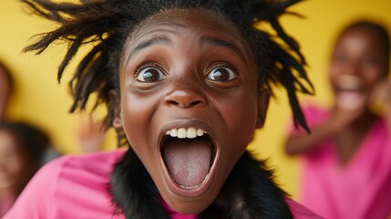 Wall Mural - A young girl with dreadlocks sticking out her tongue