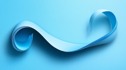 Wall Mural - A blue paper curl on a blue background