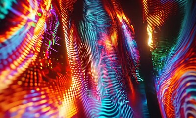 Poster - Abstract Colorful Light Waves: A Digital Art