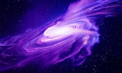 Wall Mural - Cosmic Swirl: A mesmerizing view of a vibrant purple galaxy