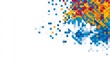 © milenialdesastudio - Abstract colorful pixelated design with white space.