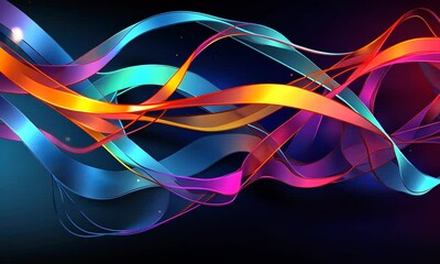Wall Mural - Abstract Colorful Waves: A Symphony of Vibrant Hues and Dynamic Forms