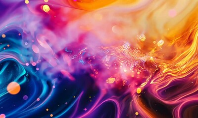 Wall Mural - Vibrant Abstract Nebula: A Symphony of Colors