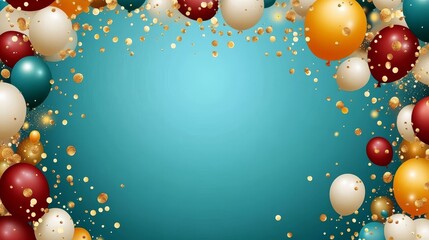 Canvas Print - A vibrant backdrop filled with assorted balloons enhances party vibes.