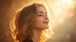 © Blackmint Studio - Profile shot of woman with soft curls illuminated by warm light during sunset