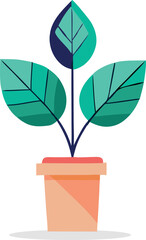 Beautiful green plant on the pot clipart vector art illustration generated AI