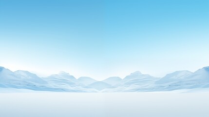 Naklejka na meble Paper cut view of a snowy mountain range, space on the right side, soft natural light, pale blue background,generative ai illustration