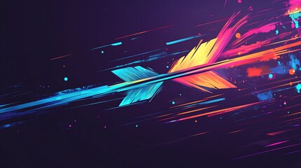 Wall Mural - a vibrant abstract design featuring dynamic colors and shapes, suggesting movement and energy.