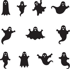 set of ghost icons