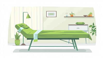 Green Needle Bed Icon: Graphic Element for Website Design and Development