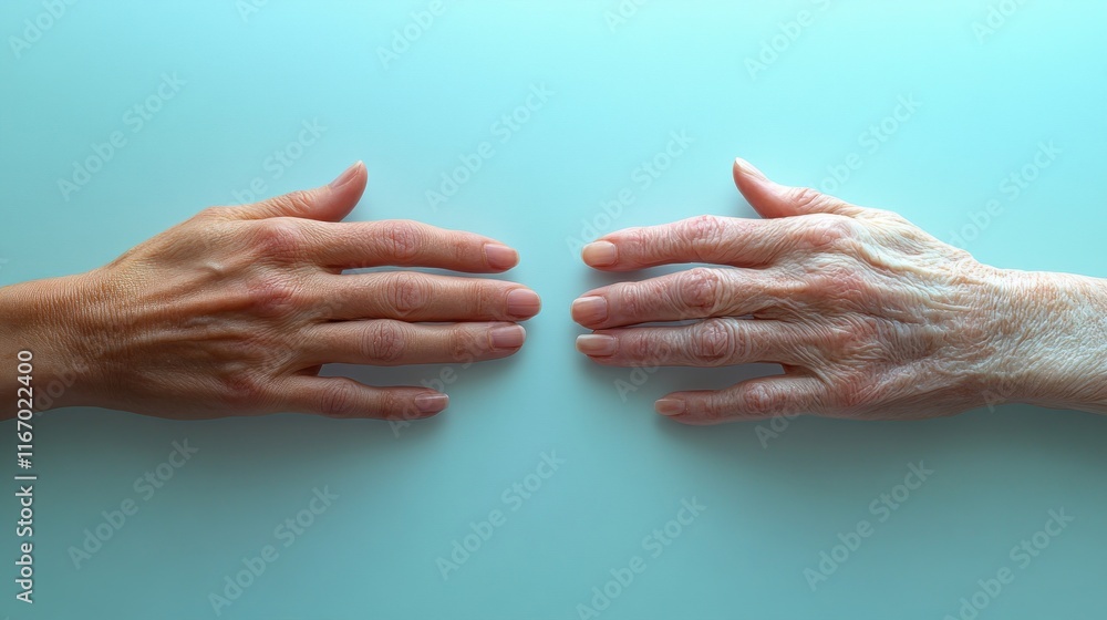 Contrast of Young and Old Hands Together in Skin Care Generations ...