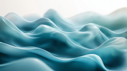 Leinwandbilder - Abstract digital waves in teal and blue tones with a 3D effect. A sleek background ideal for innovative and tech-inspired designs.
