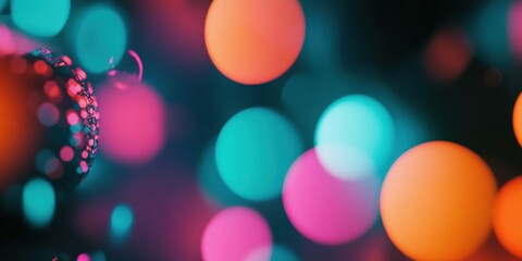 Wall Mural - bright orbs of multicolored light fill the background, creating a festive mood ideal for gatherings 