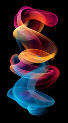 Canvas Print - Abstract digital smoke trails forming vibrant colorful spirals.