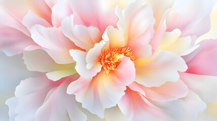 Wall Mural - close up of soft pink peony flower with delicate layers and vibrant details, showcasing its beauty and elegance