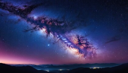 Wall Mural - photo backgrounds night sky with stars and clouds s7