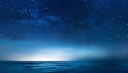 Aufkleber - Night sky and sea. Night sky and stars. Starry night sky over the ocean with copy space.