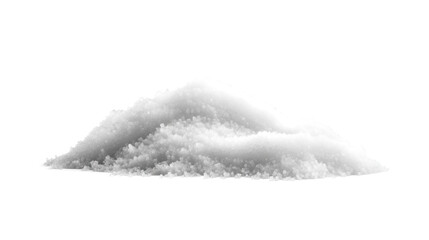 Wall Mural - side view on one single refined sugar powder pile heap isolated on white background