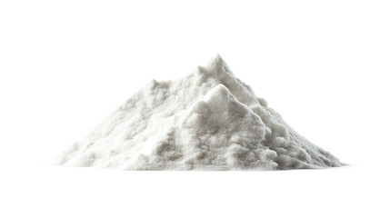 Wall Mural - side view on one single refined sugar powder pile heap isolated on white background