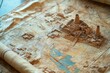 © jambulart - Ancient city model, map detail, aged parchment.
