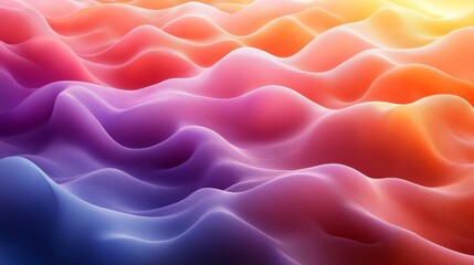 Sticker - Abstract Colorful Wavy Landscape: A Digital Art Piece