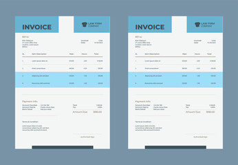 Wall Mural - Minimal Corporate Business Invoice design template vector illustration bill form price invoice. Creative invoice template vector. business stationery design payment agreement design template