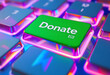 © Design_Stock - Donate Now, Green Keyboard Button, Online Donation, Giving on Keyboard, Charity Concept, Donate Key Close-up