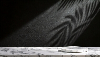 Wall Mural - abstract studio with black background for product presentation. empty room with window shadows, flow