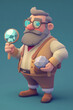 © Andrii Gatchenko - Isometric character of a geologist with a rock sample and magnifying glass.