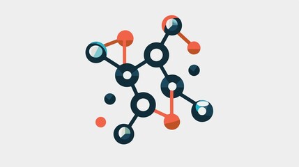 Carbon Molecule Flat Icon: Ideal for Professional Apps and Websites