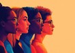 © btiger - Diverse Group Portrait in Flat Design Style with Bold Colors and Minimalist Background